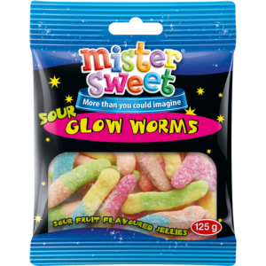 MISTER SWEET SOUR GLOW WORMS 125GR