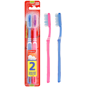 COLGATE DBL ACTION T/BRUSH MED TWINPACK