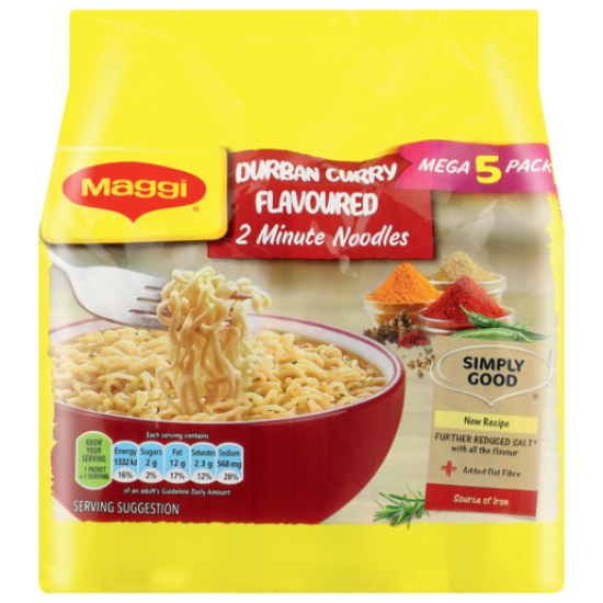 MAGGI 2MIN NOODLES DURBAN CURRY MP 5X73G