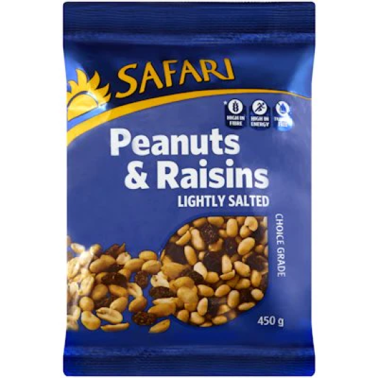 SAFARI PEANUT&RAISINS 450GR